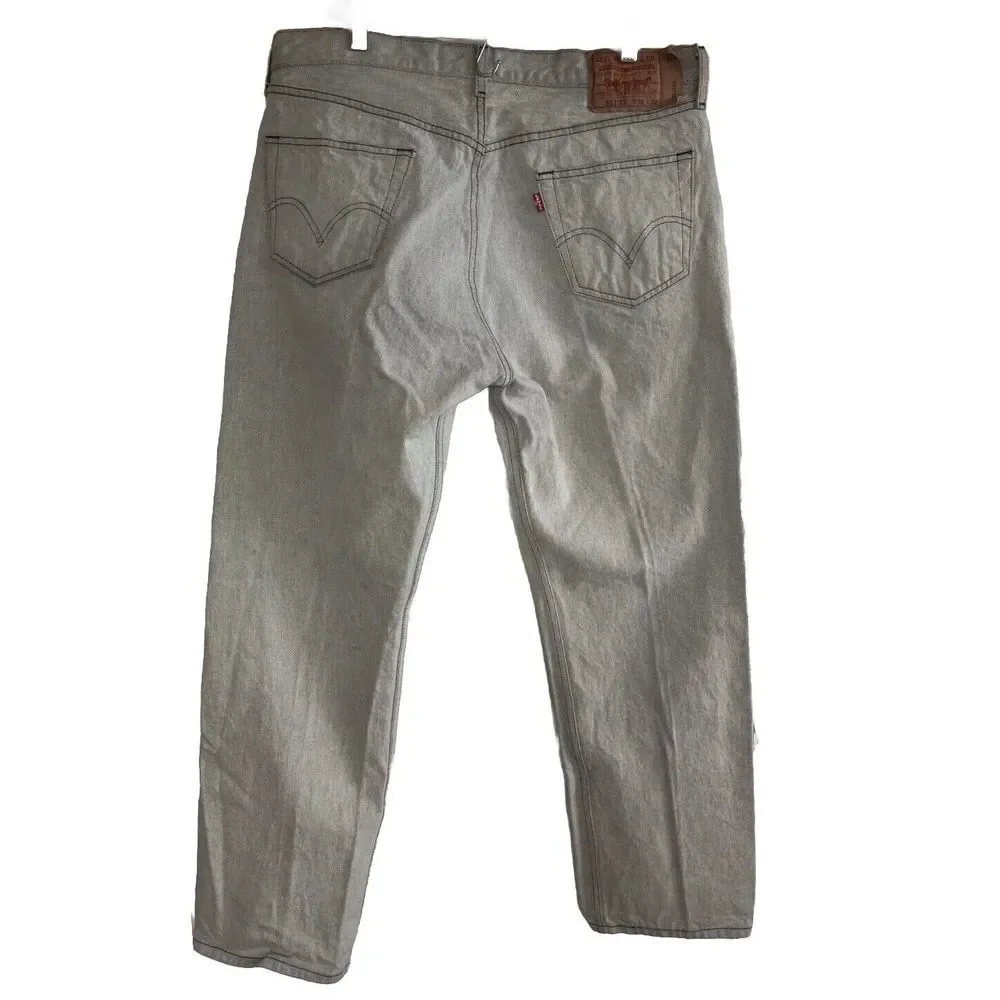 Vintage LEVI'S 501 XX Men's 38x32 Denim Jeans Straight Light Gray 80s 90s - Picture 7 of 16